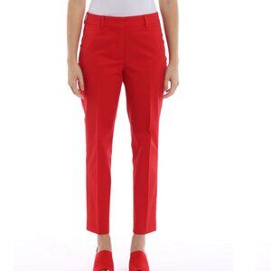 Weekend Max Mara Alibi red cropped cigarette trousers